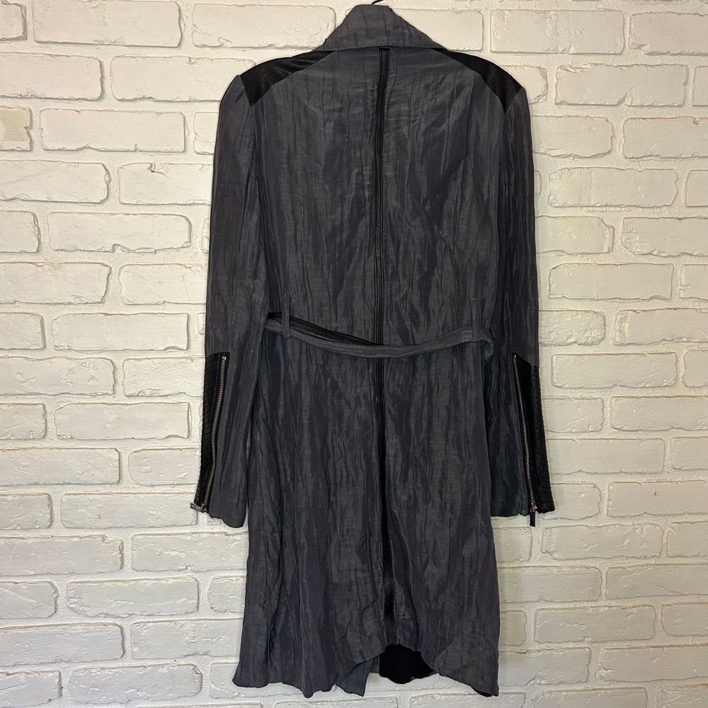 Badgley Mischka Women's Lightweight Long Jacket Size Small Gray Black - Picture 5 of 11